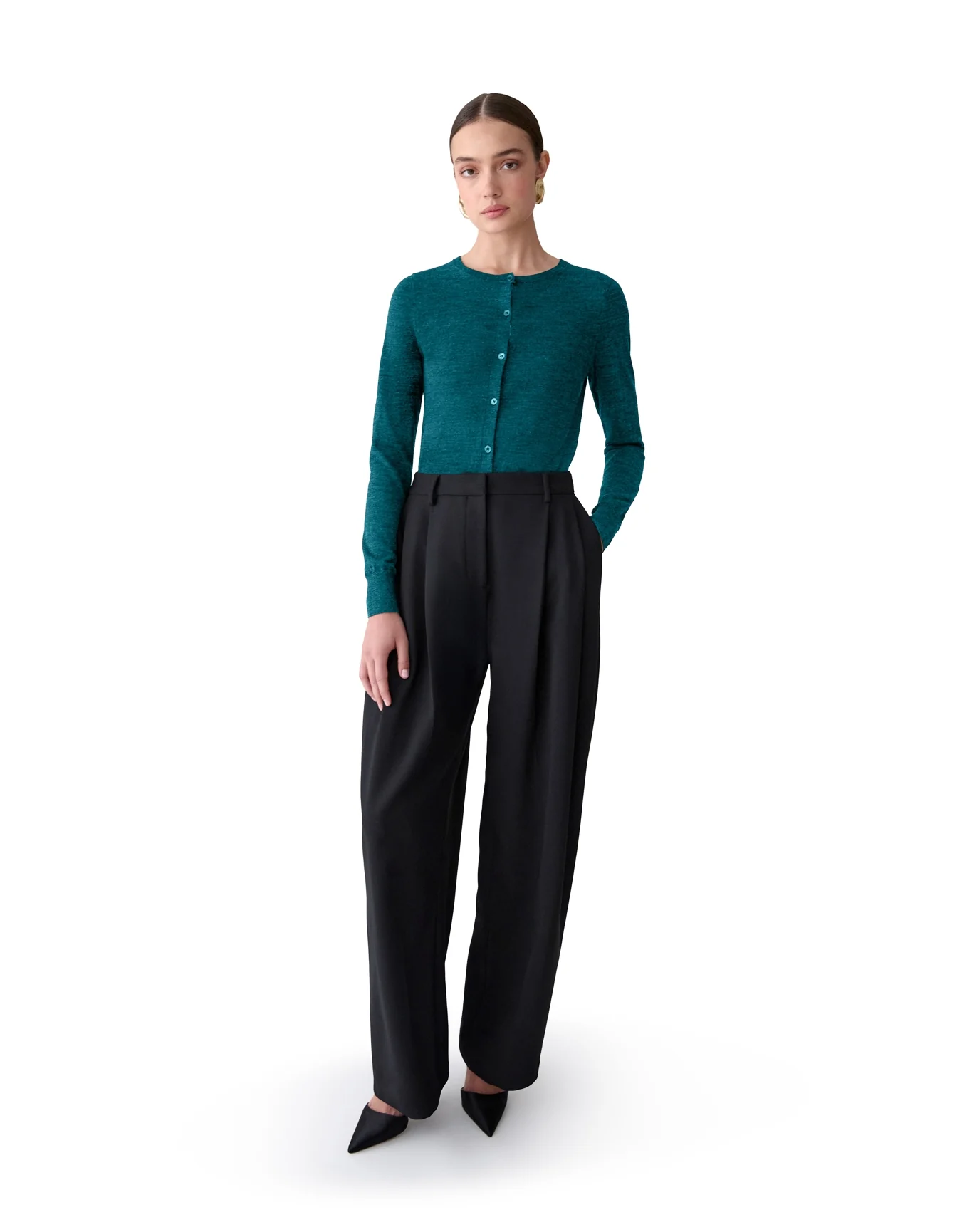 Long Sleeve Cardigan | Charcoal Grey - Image 8
