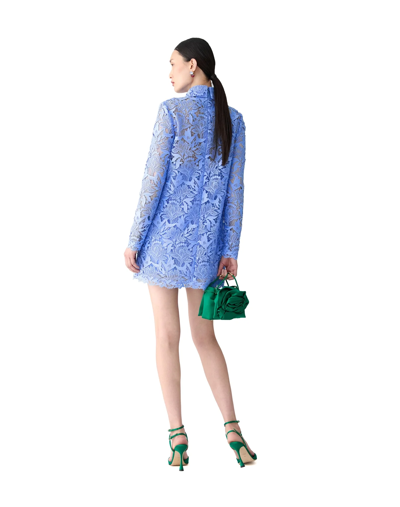 Long Sleeve Shift Dress with Collar | Cornflower - Image 3