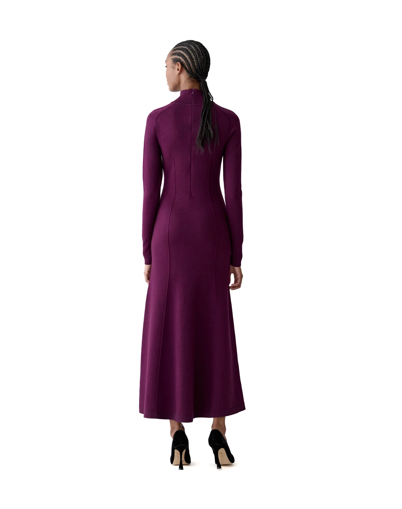 Long Sleeve Turtleneck Dress | Eggplant - Image 3