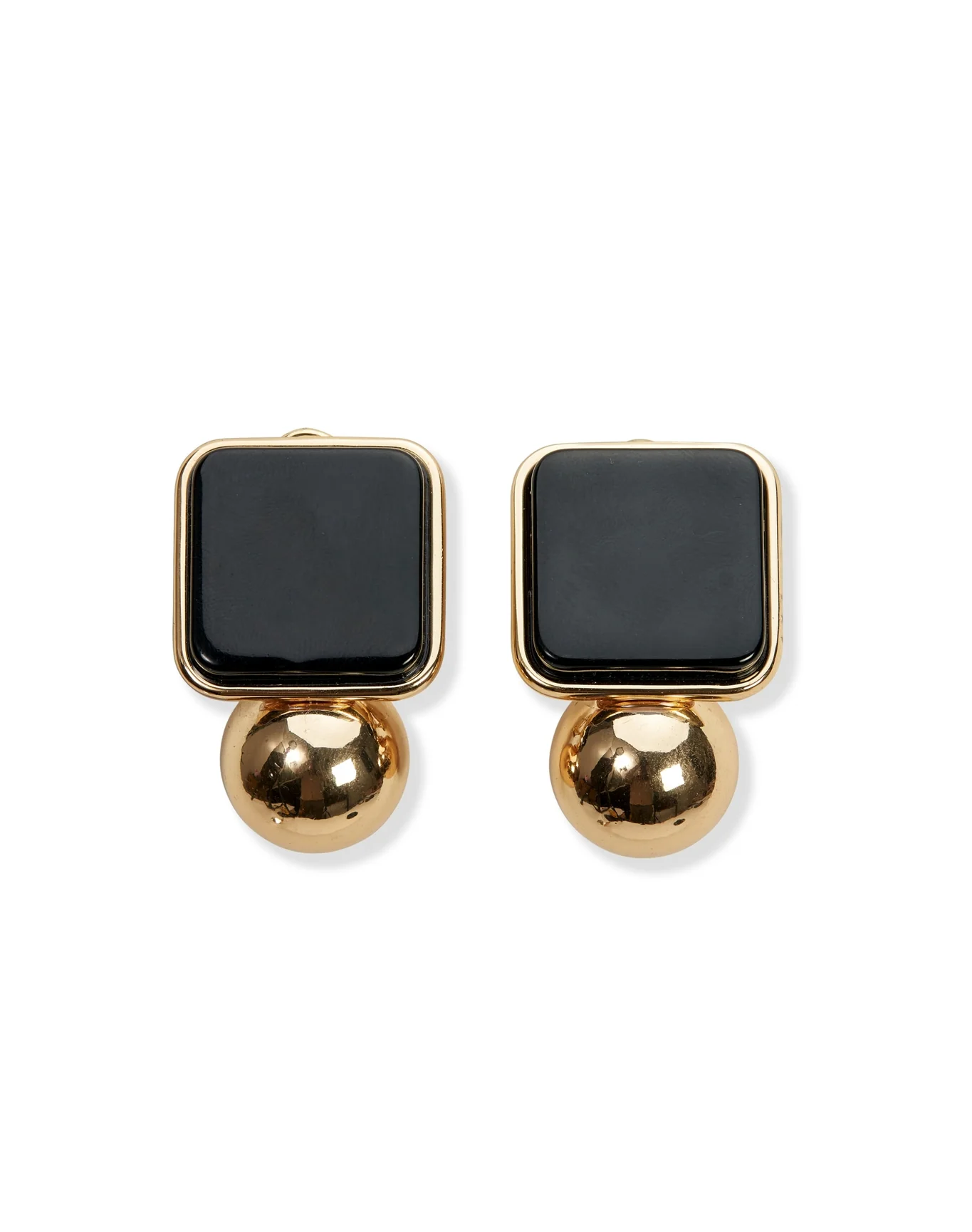Resin Arty Stud Earrings | Black Multi - Image 2