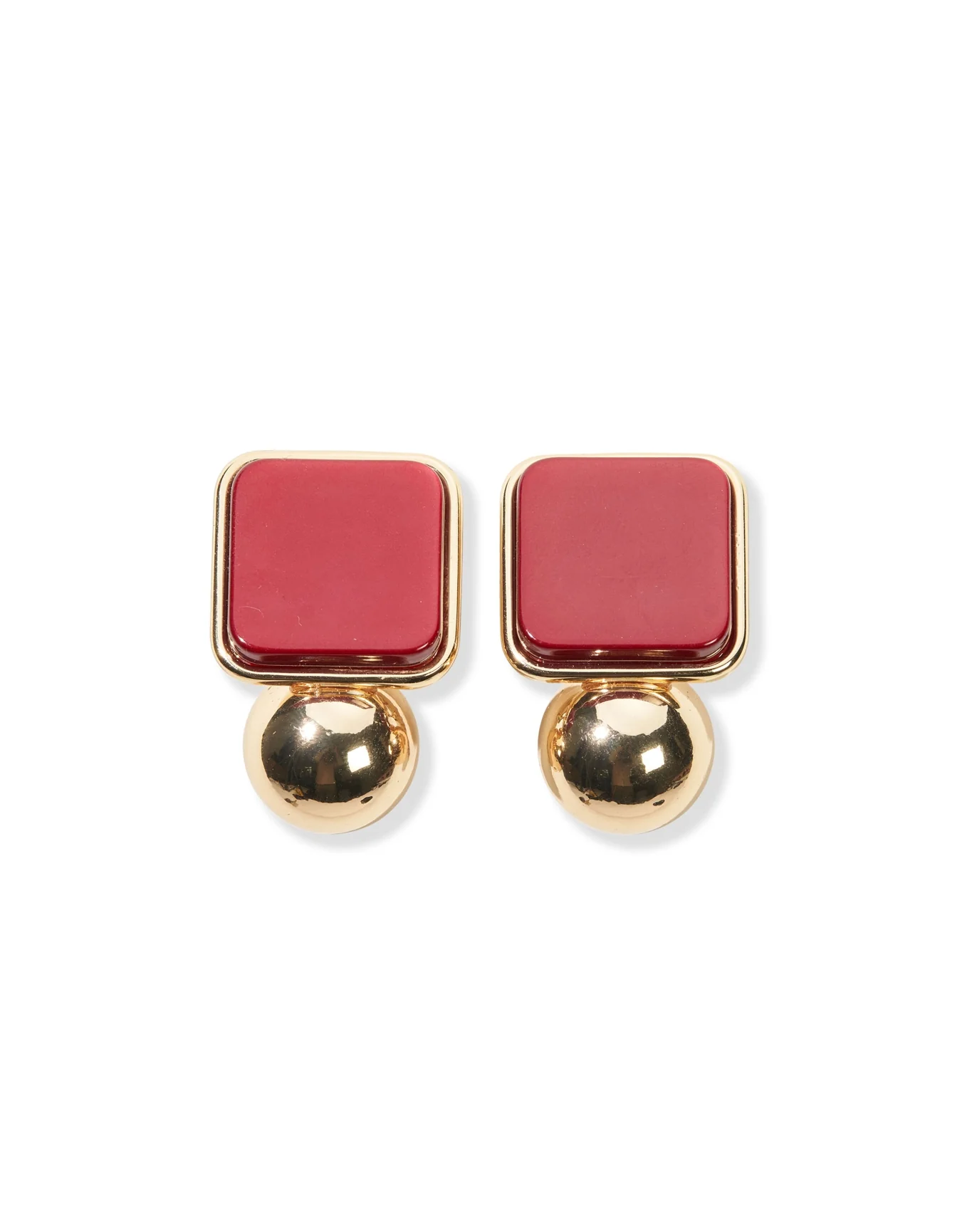 Resin Arty Stud Earrings | Garnet Multi - Image 2