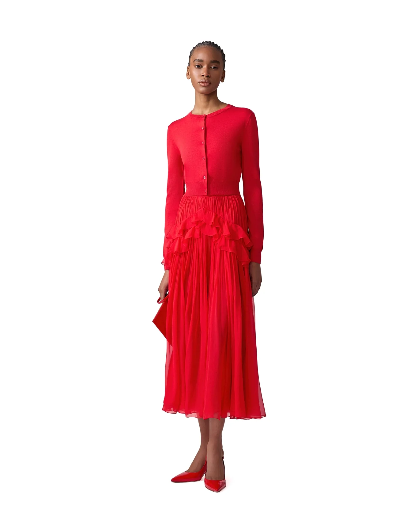 Ruffled Midi Skirt | Scarlet - Image 2