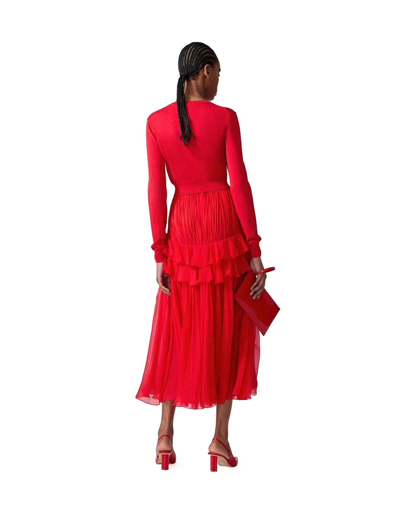 Ruffled Midi Skirt | Scarlet - Image 3