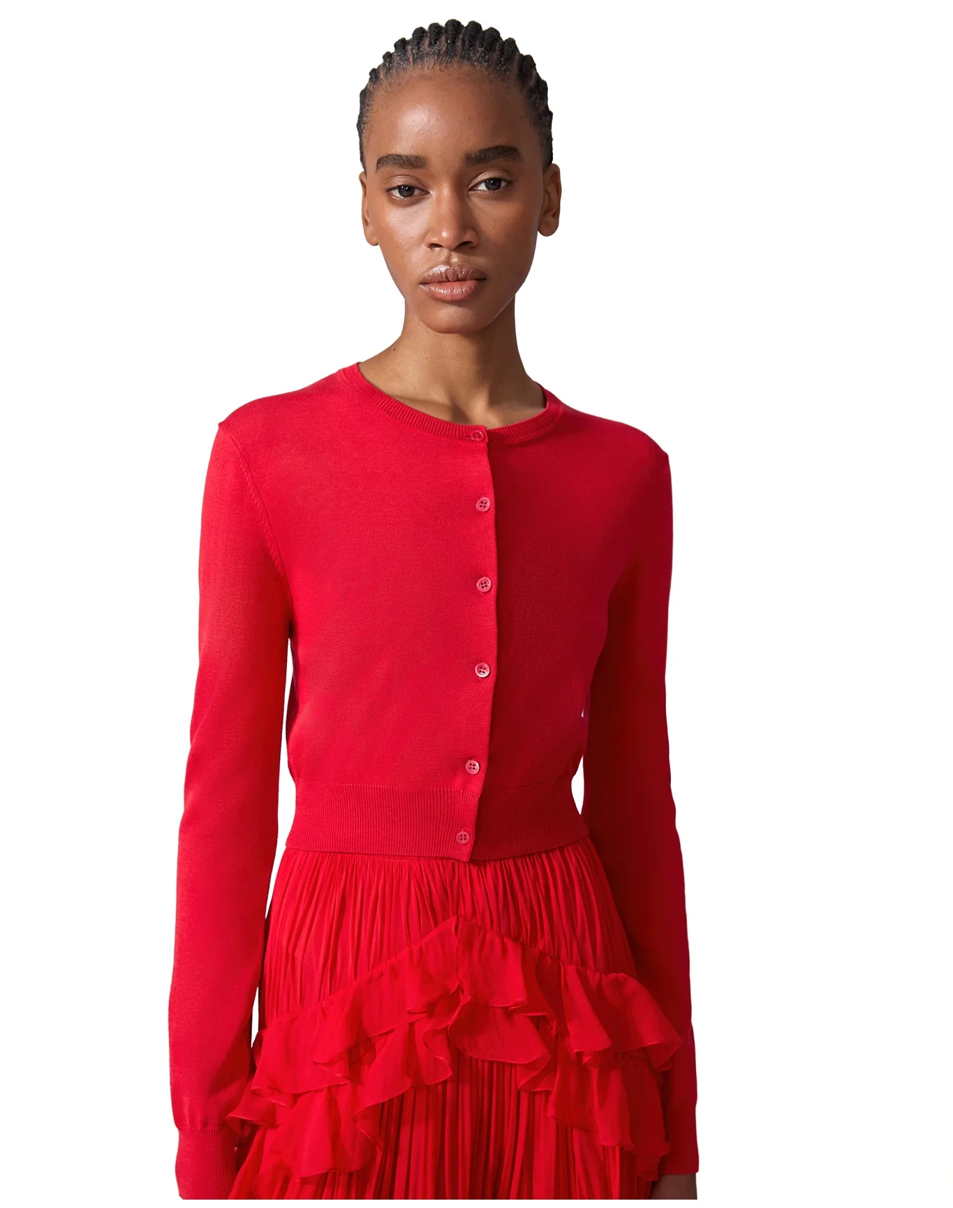 Ruffled Midi Skirt | Scarlet - Image 4