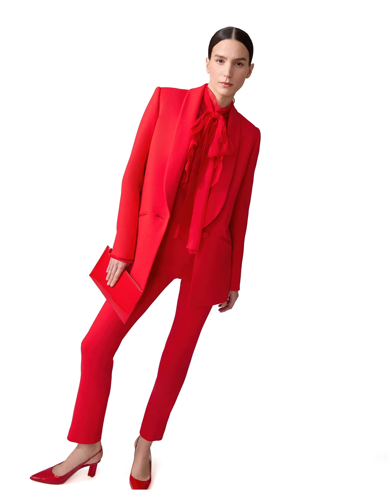 Shawl Lapel Single Breasted Jacket | Scarlet - Image 4
