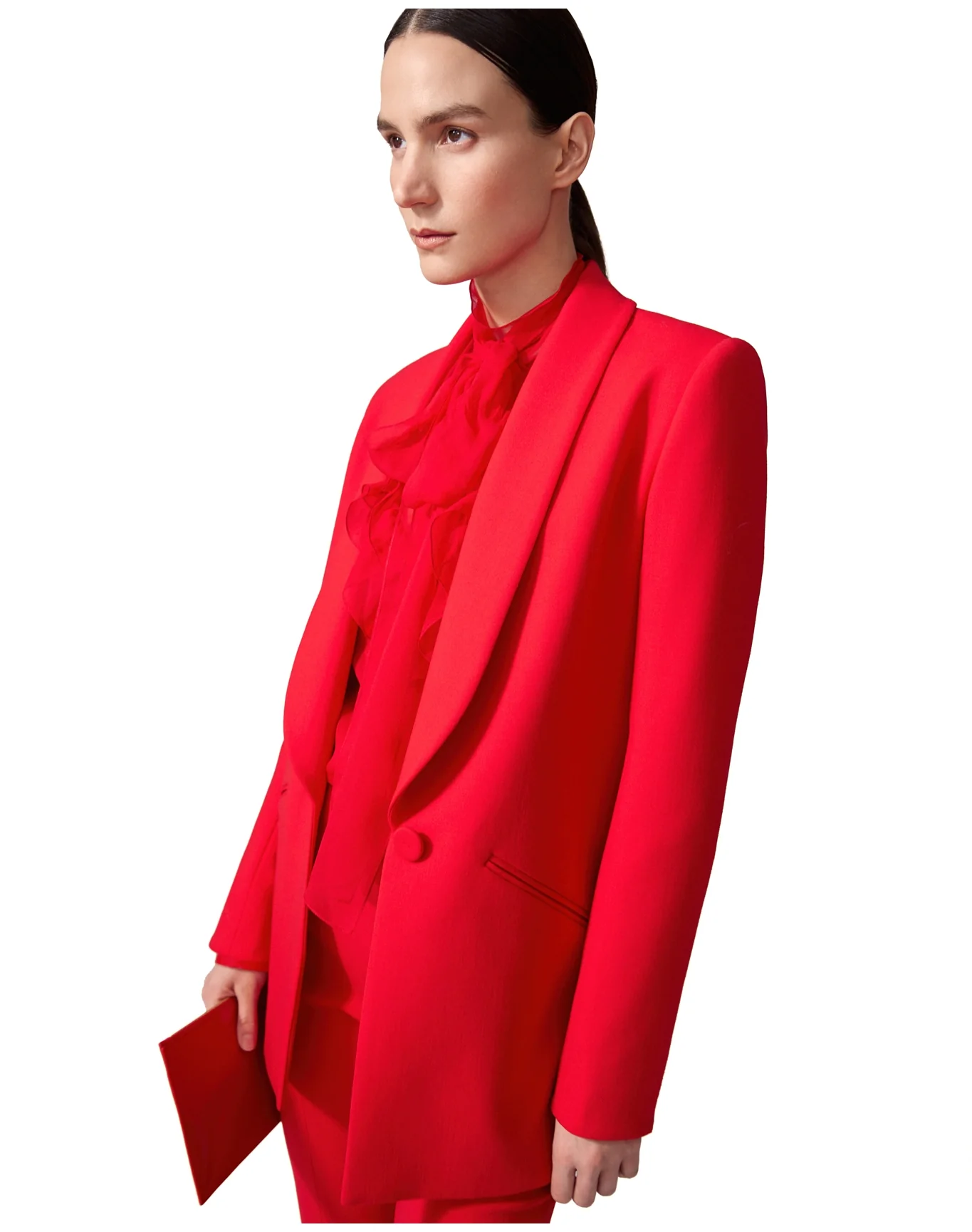 Shawl Lapel Single Breasted Jacket | Scarlet - Image 5