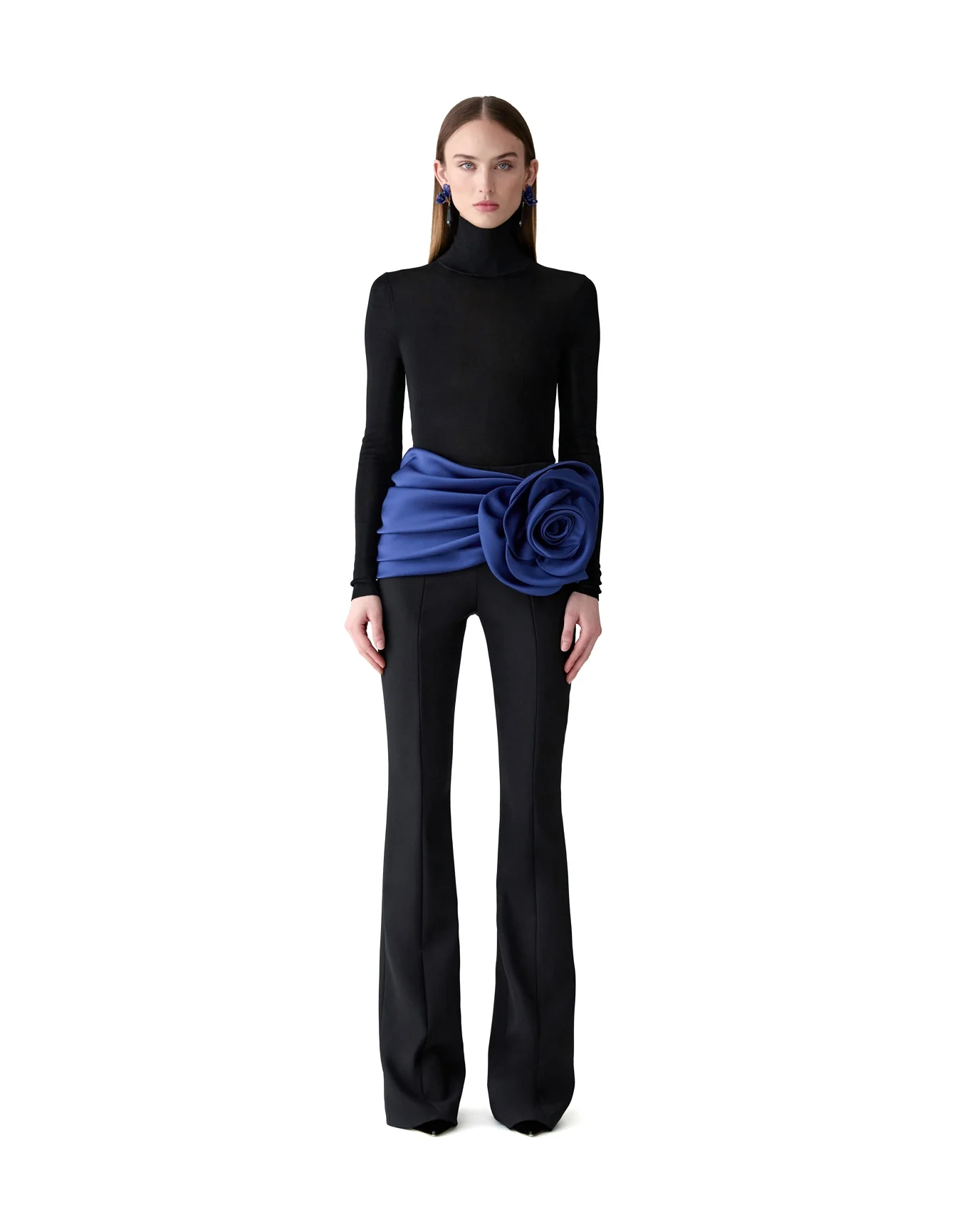 Sheer Turtleneck Sweater | Black - Image 2