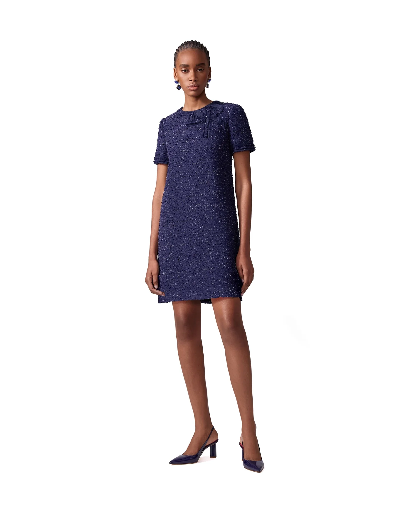 Short Sleeve Shift Dress | Midnight - Image 2