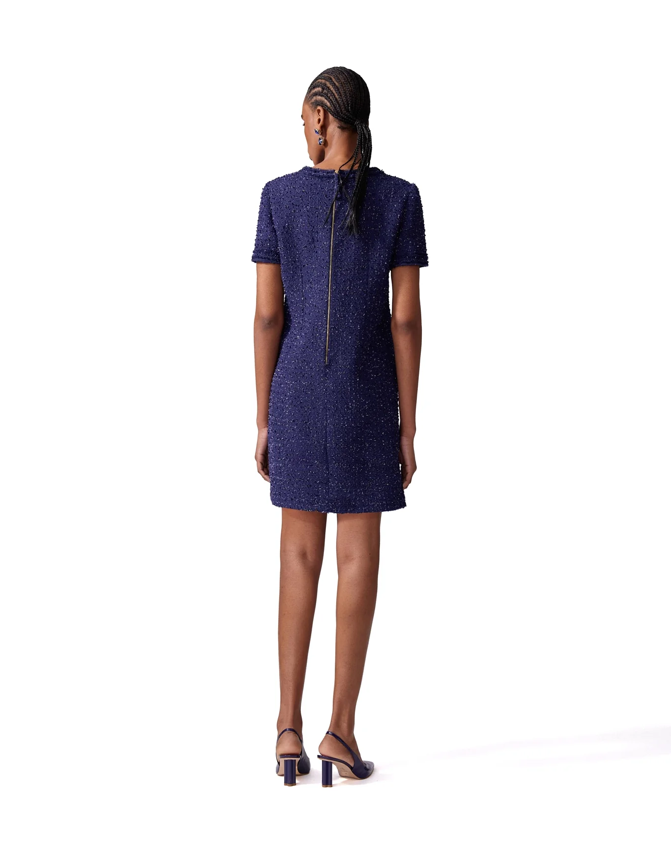 Short Sleeve Shift Dress | Midnight - Image 3