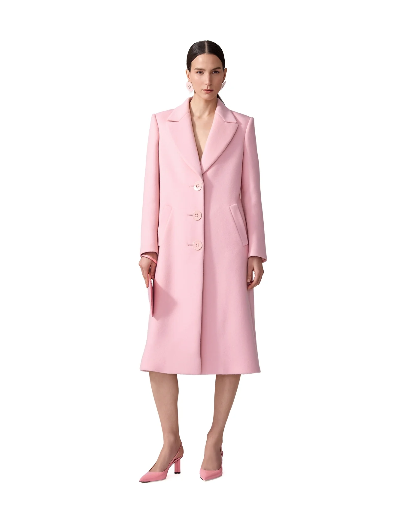 Single Breasted Coat | Blossom Pink - Image 2