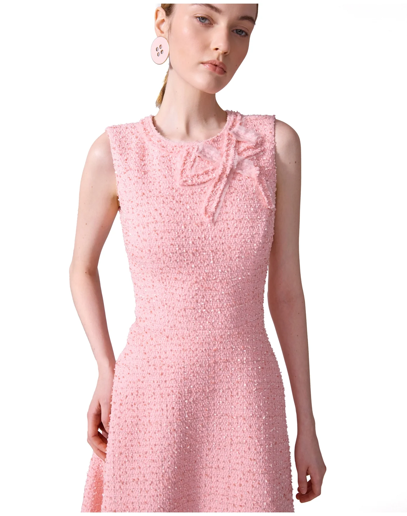 Sleeveless A-Line Midi Dress | Blossom Pink - Image 3