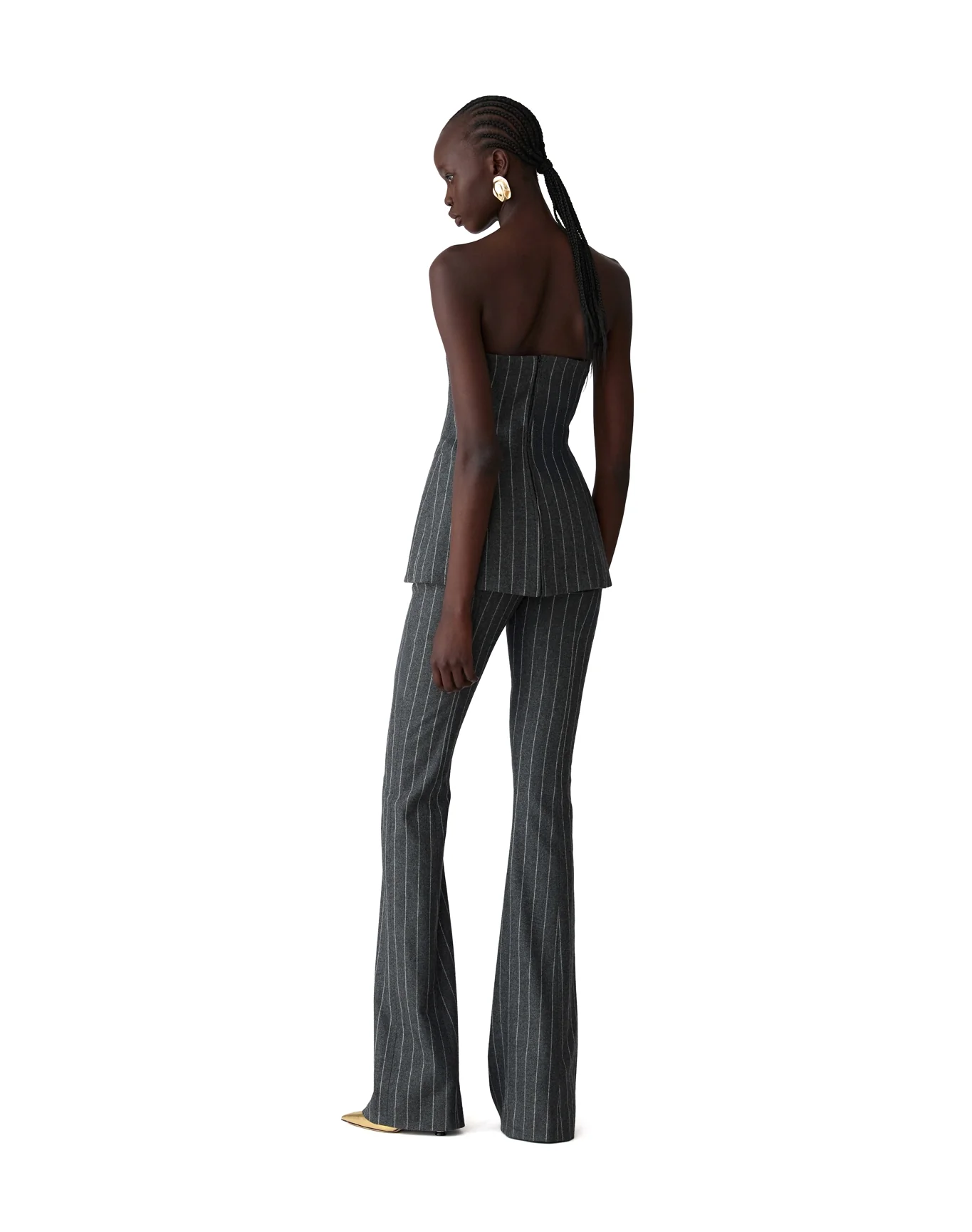 Strapless Double Breasted Top | Charcoal Grey M - Image 4