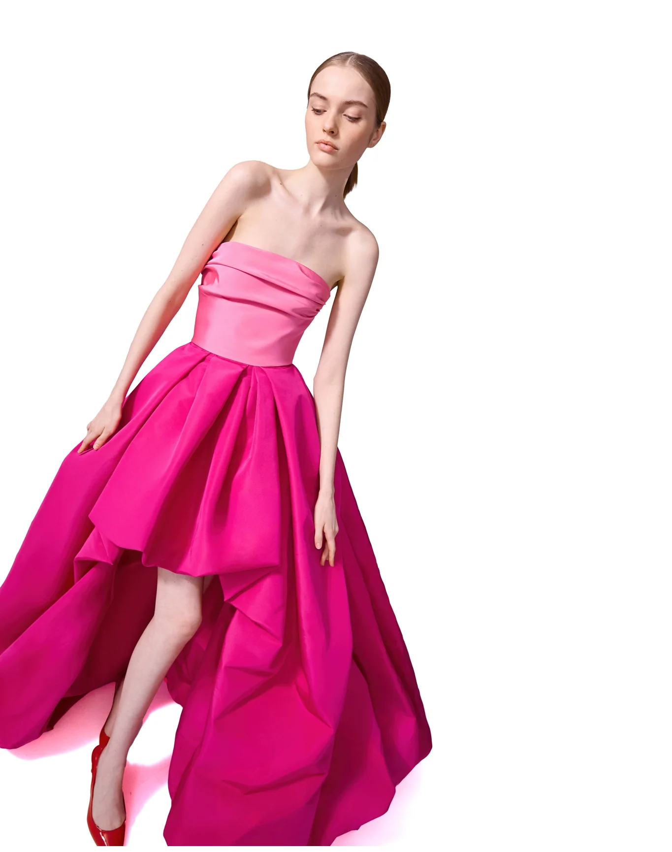Strapless Hi-Lo Gown | Berry Multi - Image 4