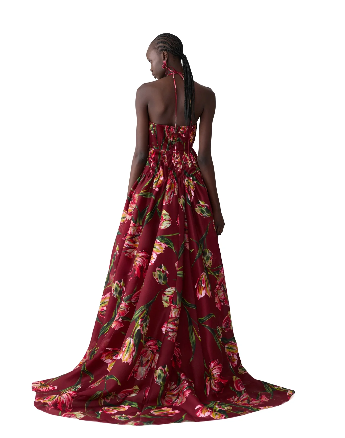 Strappy V-Neck Hi-Lo Gown | Garnet Multi - Image 3