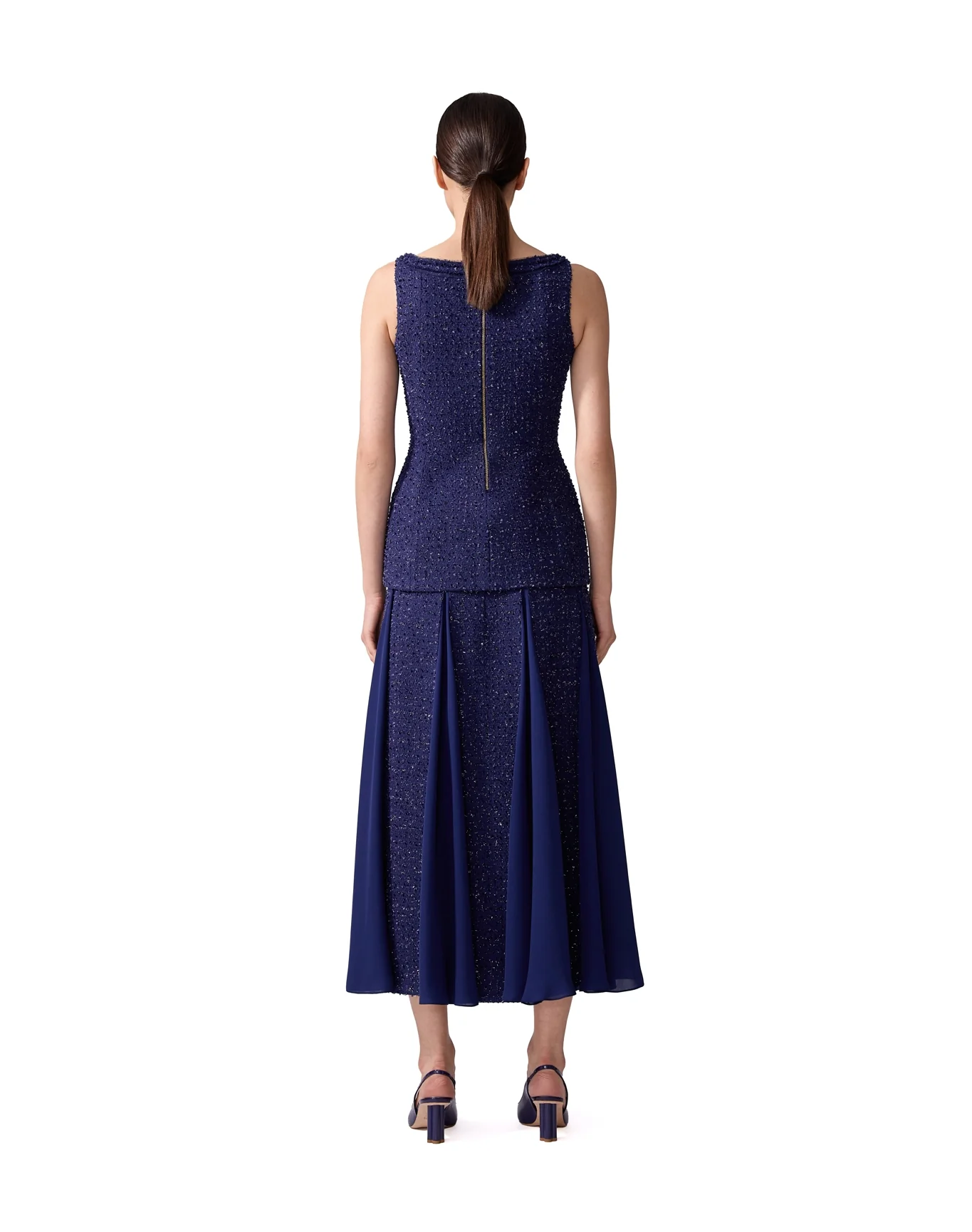 Structured Sleeveless Peplum Top | Midnight - Image 3
