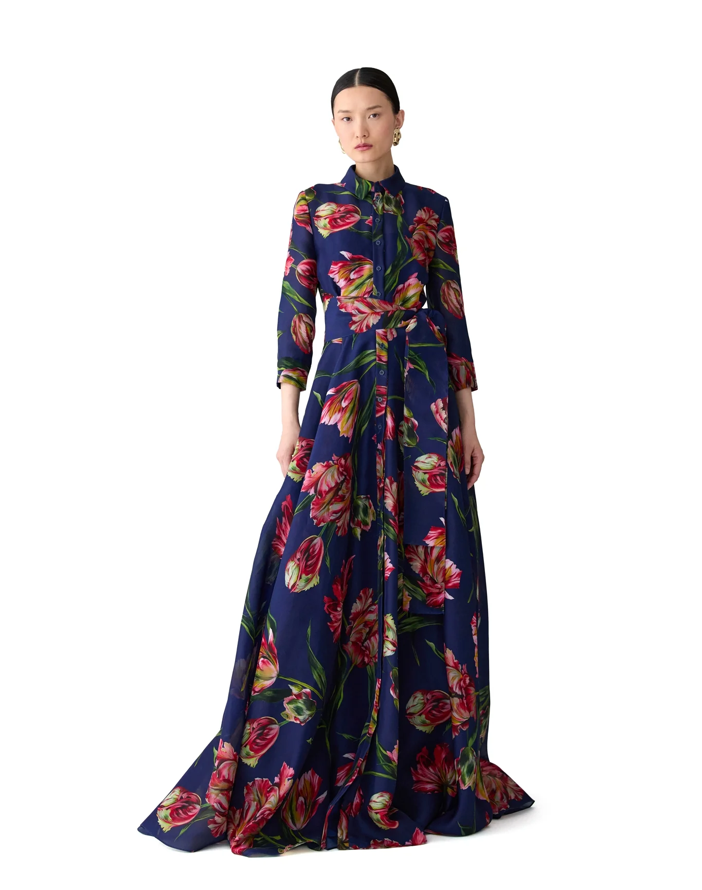 Trench Gown | Dark Navy Multi - Image 2