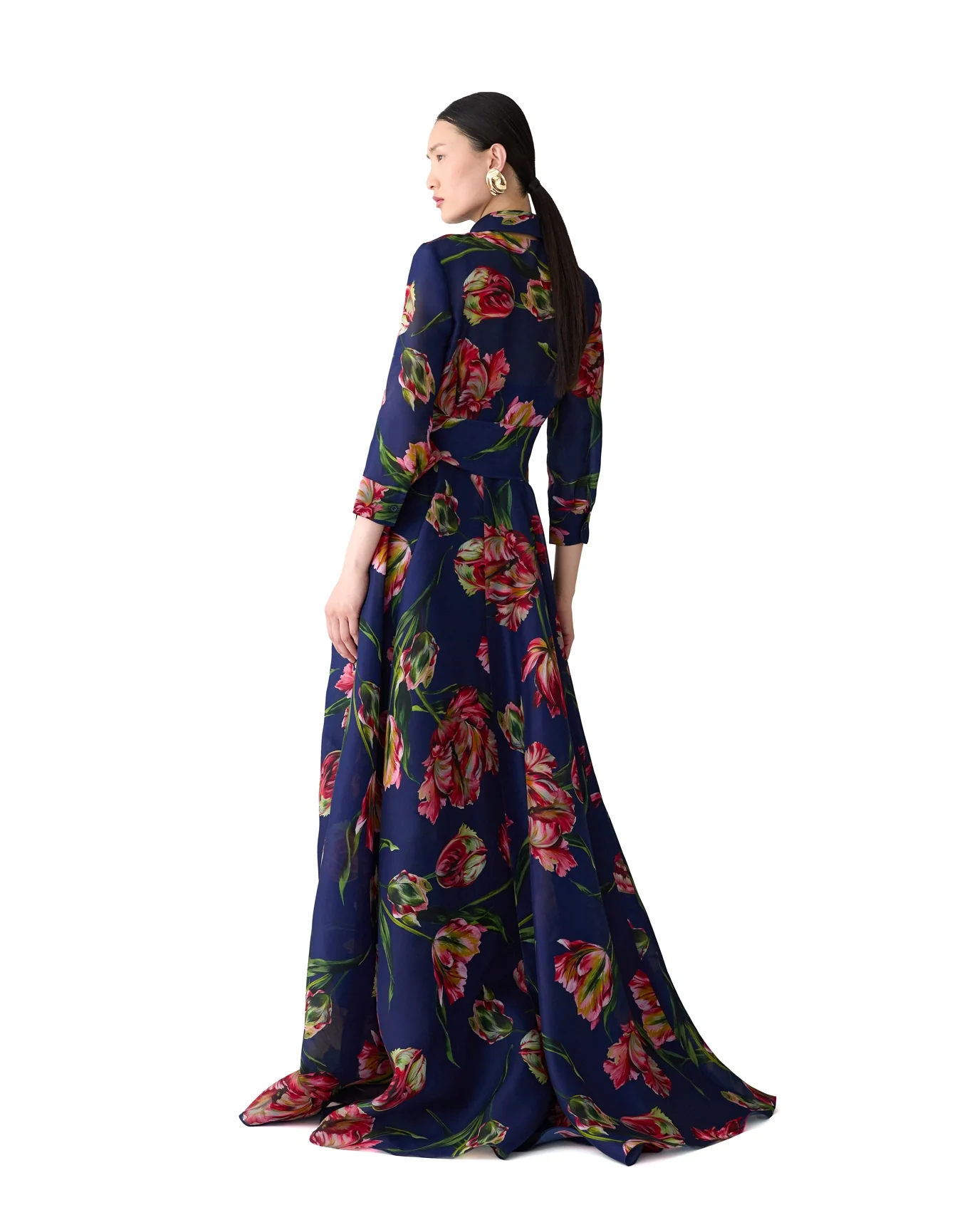Trench Gown | Dark Navy Multi - Image 3