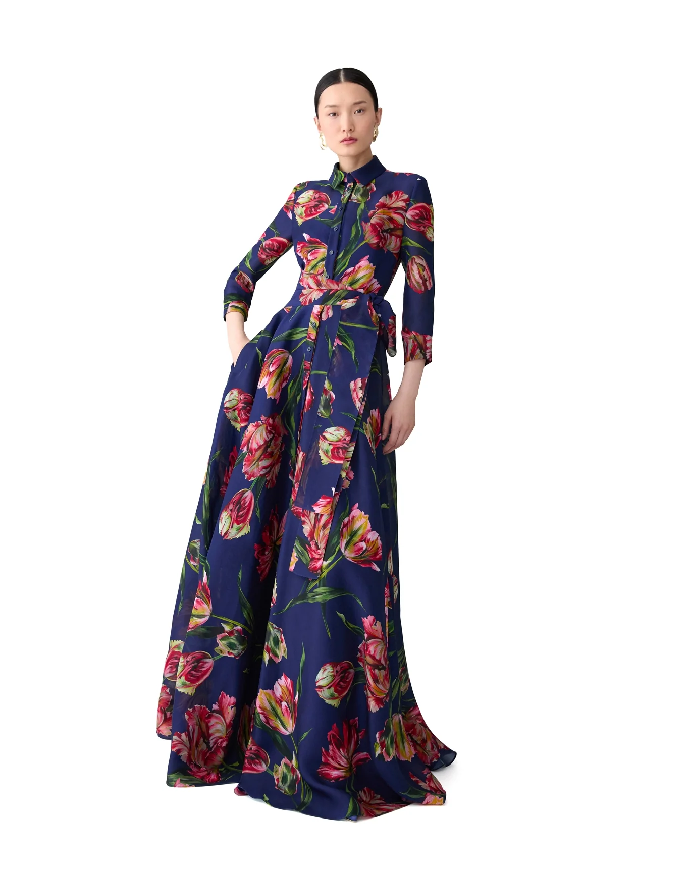 Trench Gown | Dark Navy Multi - Image 4