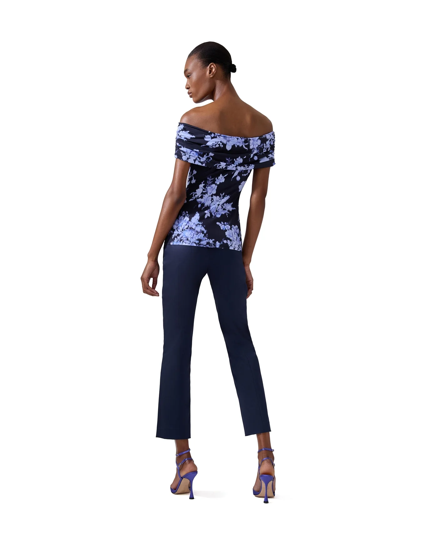 Off Shoulder Gathered Top | Midnight Multi - Image 3