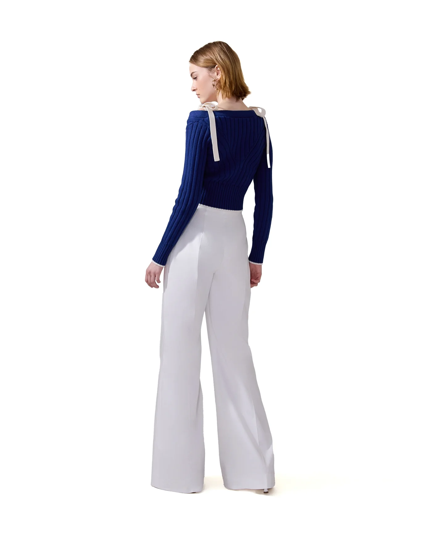 Off Shoulder With Ties | Navy - Image 3