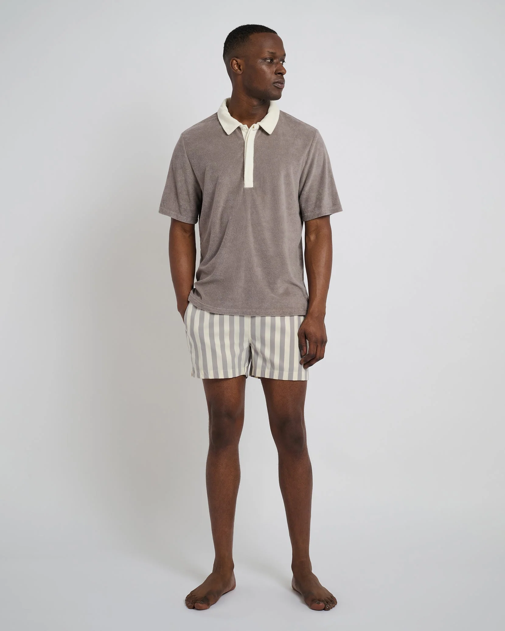 Mens | Charles 4" Swim Trunk | Cinder/Cream - Image 4