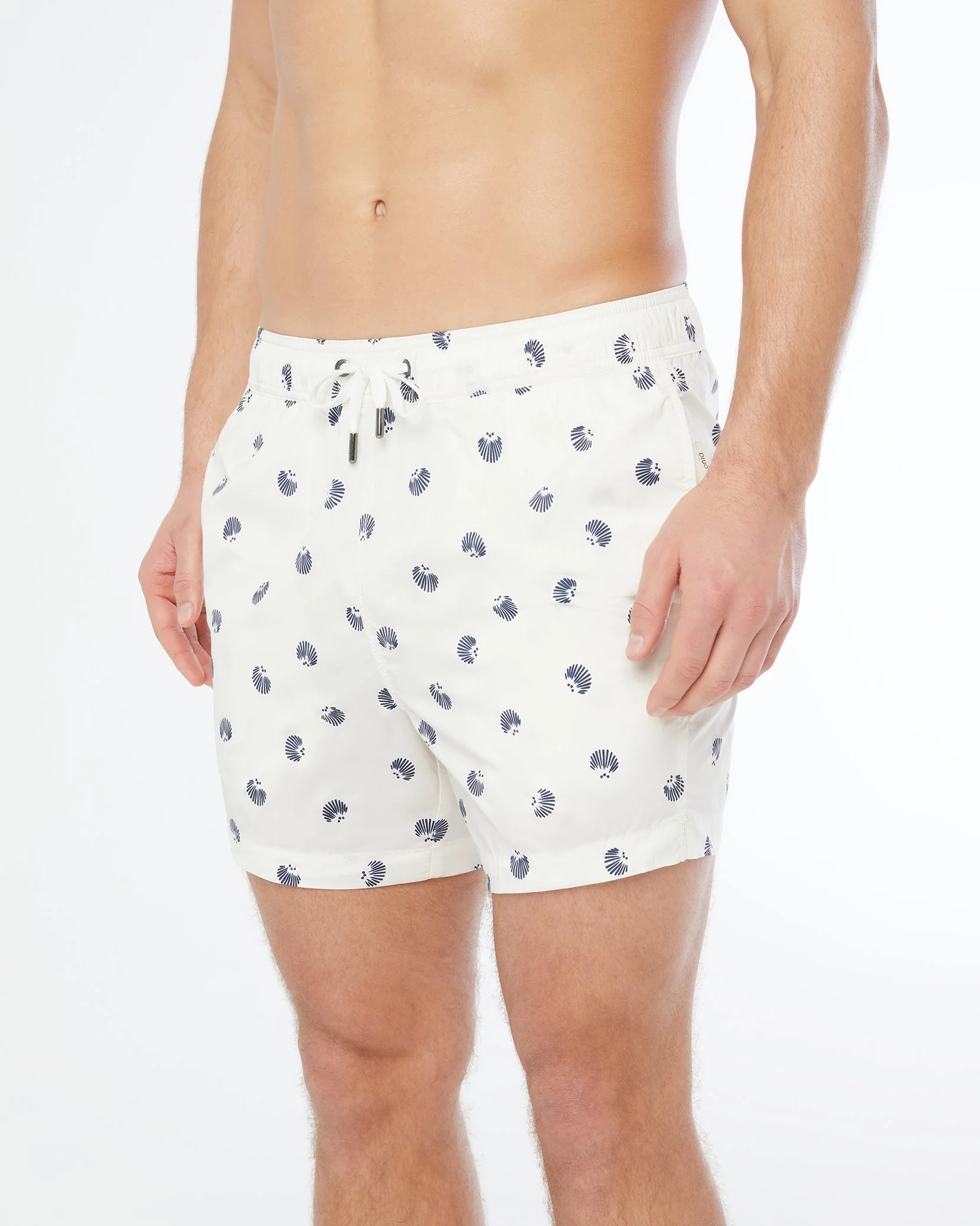Mens | Charles 5" Swim Trunk | Off White/Deep Navy - Image 3