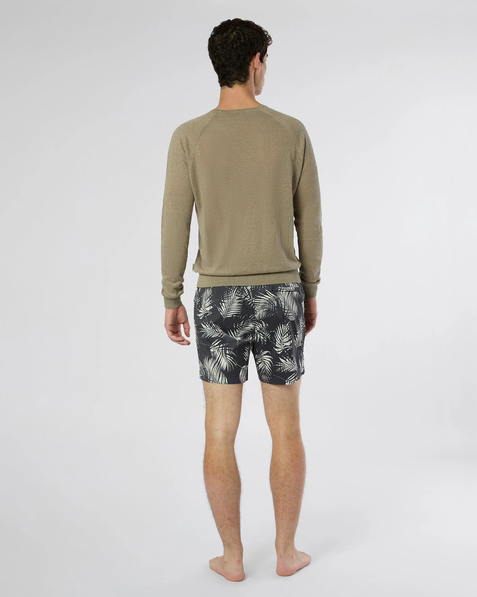 Mens | Charles 5" Swim Trunk | Black/Off White - Image 7