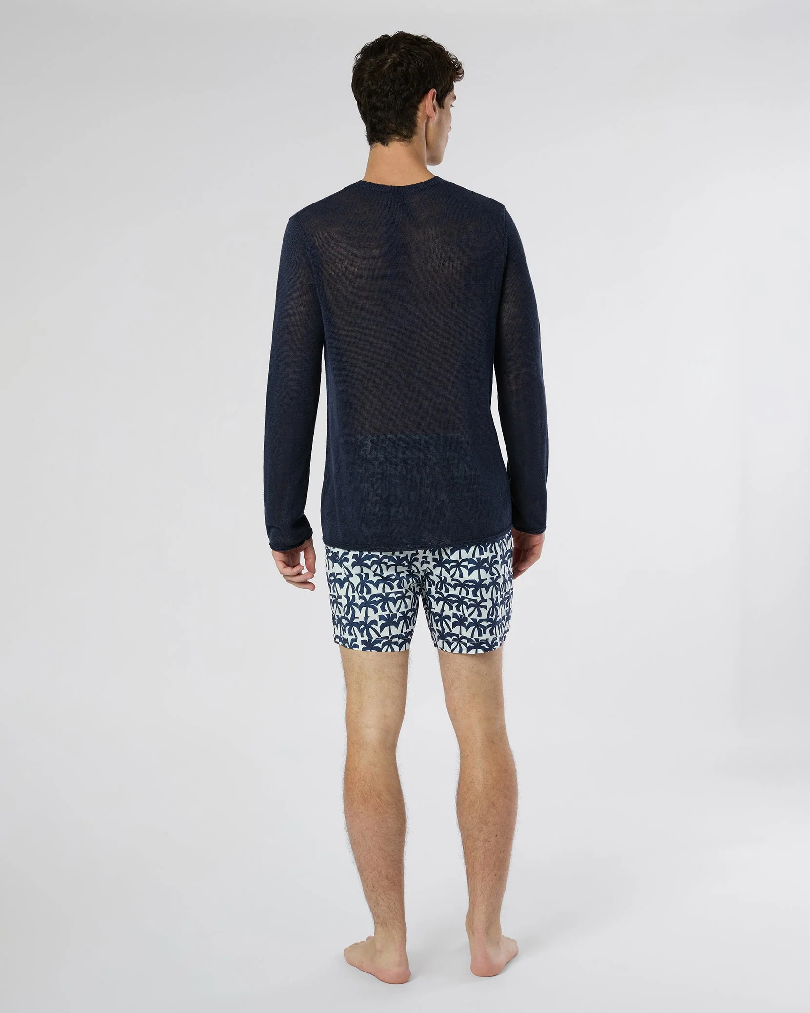 Mens | Charles 5" Swim Trunk | White/Deep Navy - Image 8