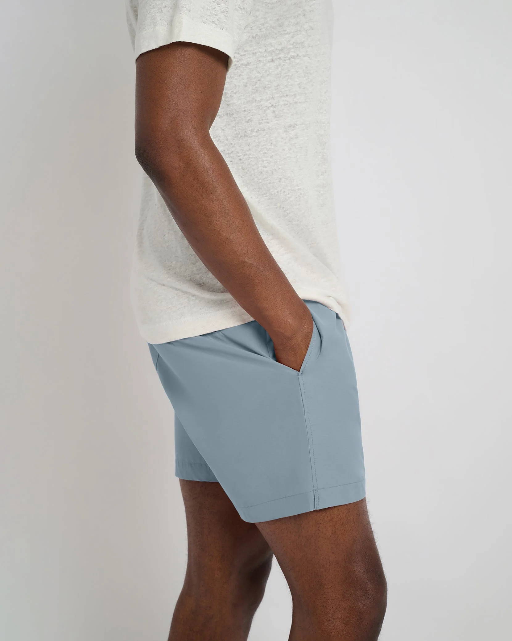 Mens | Charles 5" Swim Trunk | Baby Blue - Image 2