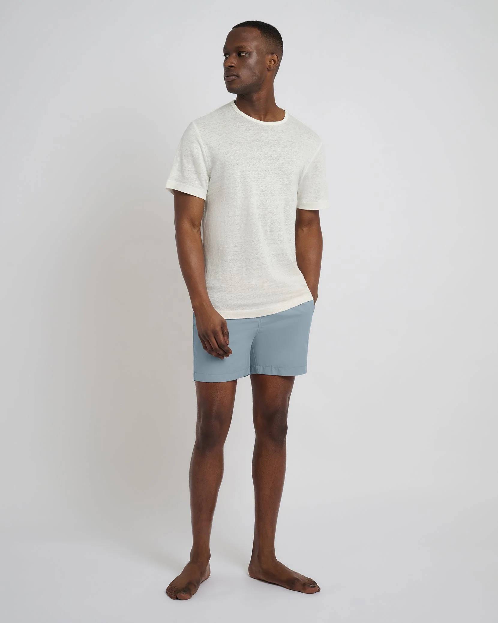 Mens | Charles 5" Swim Trunk | Baby Blue - Image 4