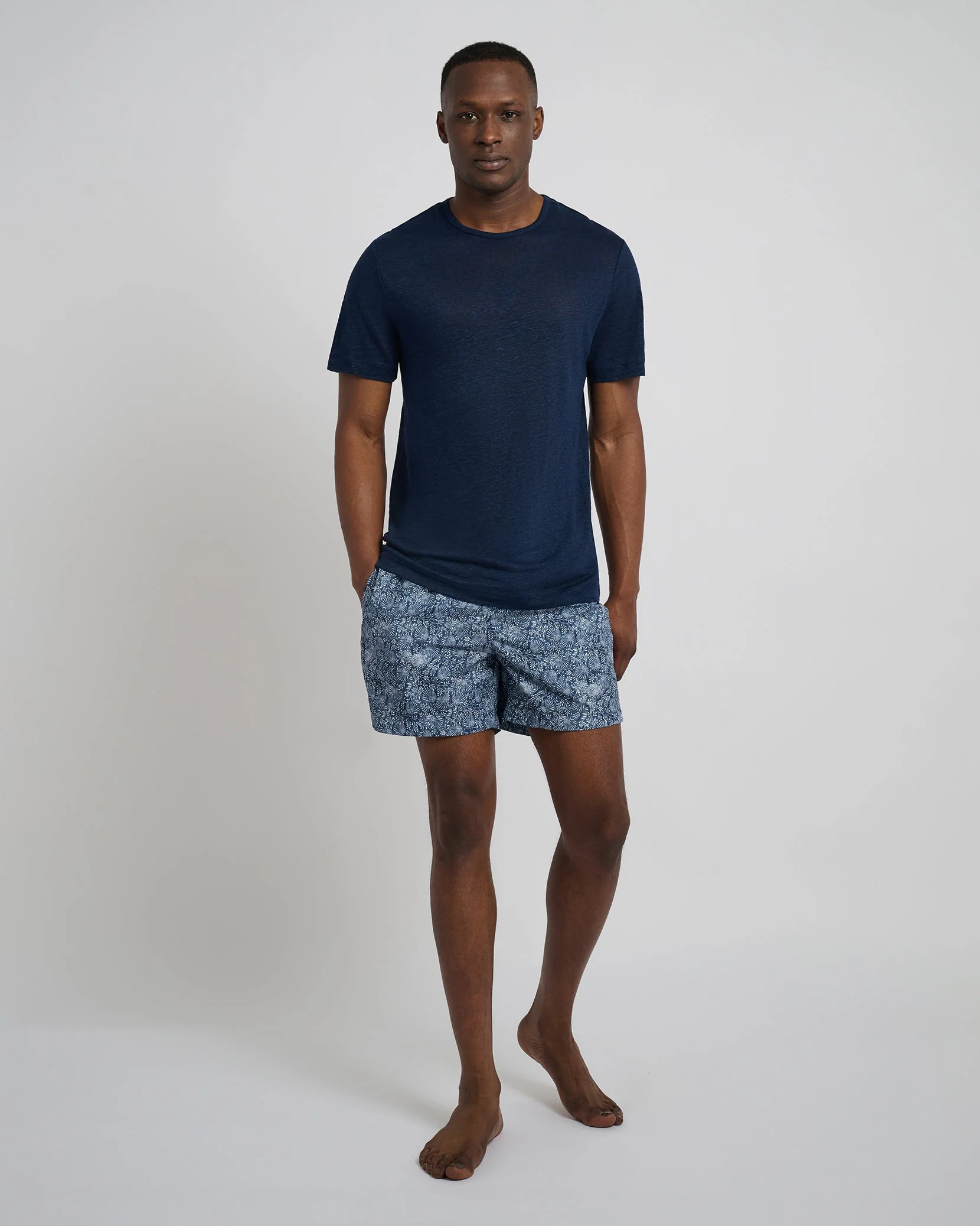 Mens | Charles 5" Swim Trunk | Ratti Sea Floral Deep Navy - Image 2
