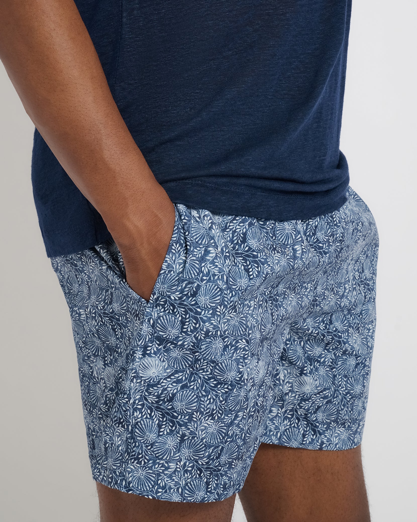 Mens | Charles 5" Swim Trunk | Ratti Sea Floral Deep Navy - Image 3