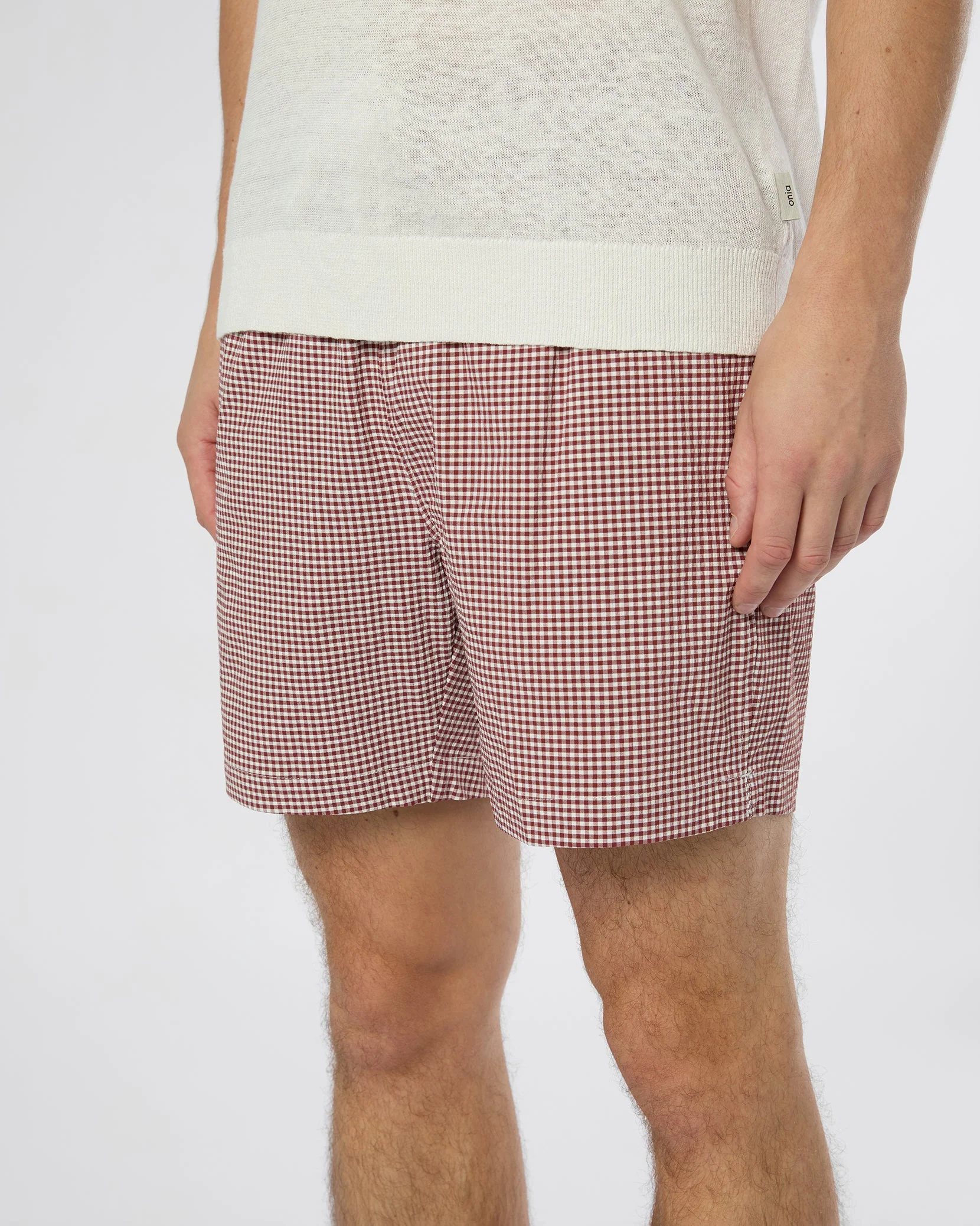 Mens | Charles 7" Swim Trunk | Brick/White - Image 4