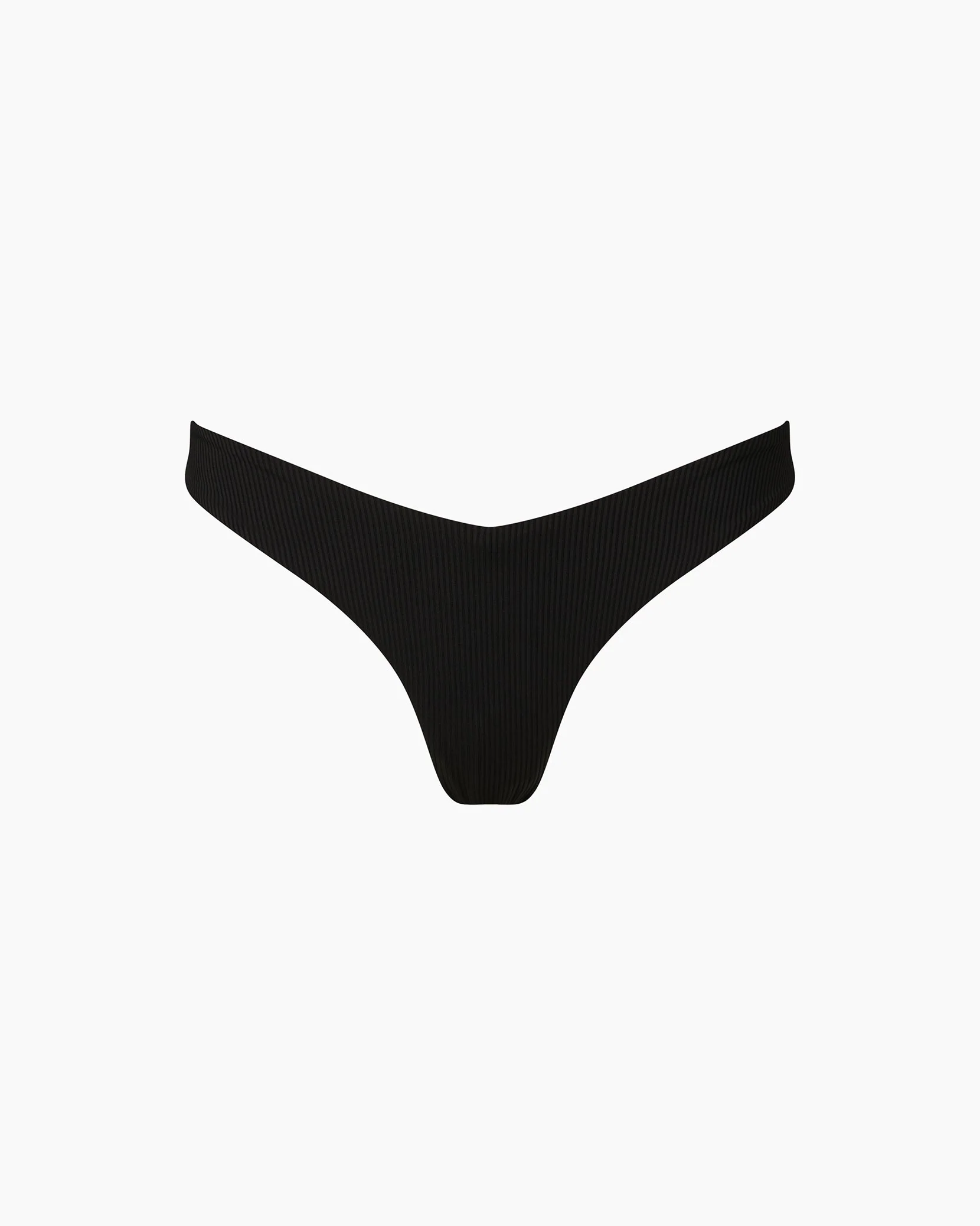 Womens | Chiara Bikini Bottom | Ribbed Black - Image 2