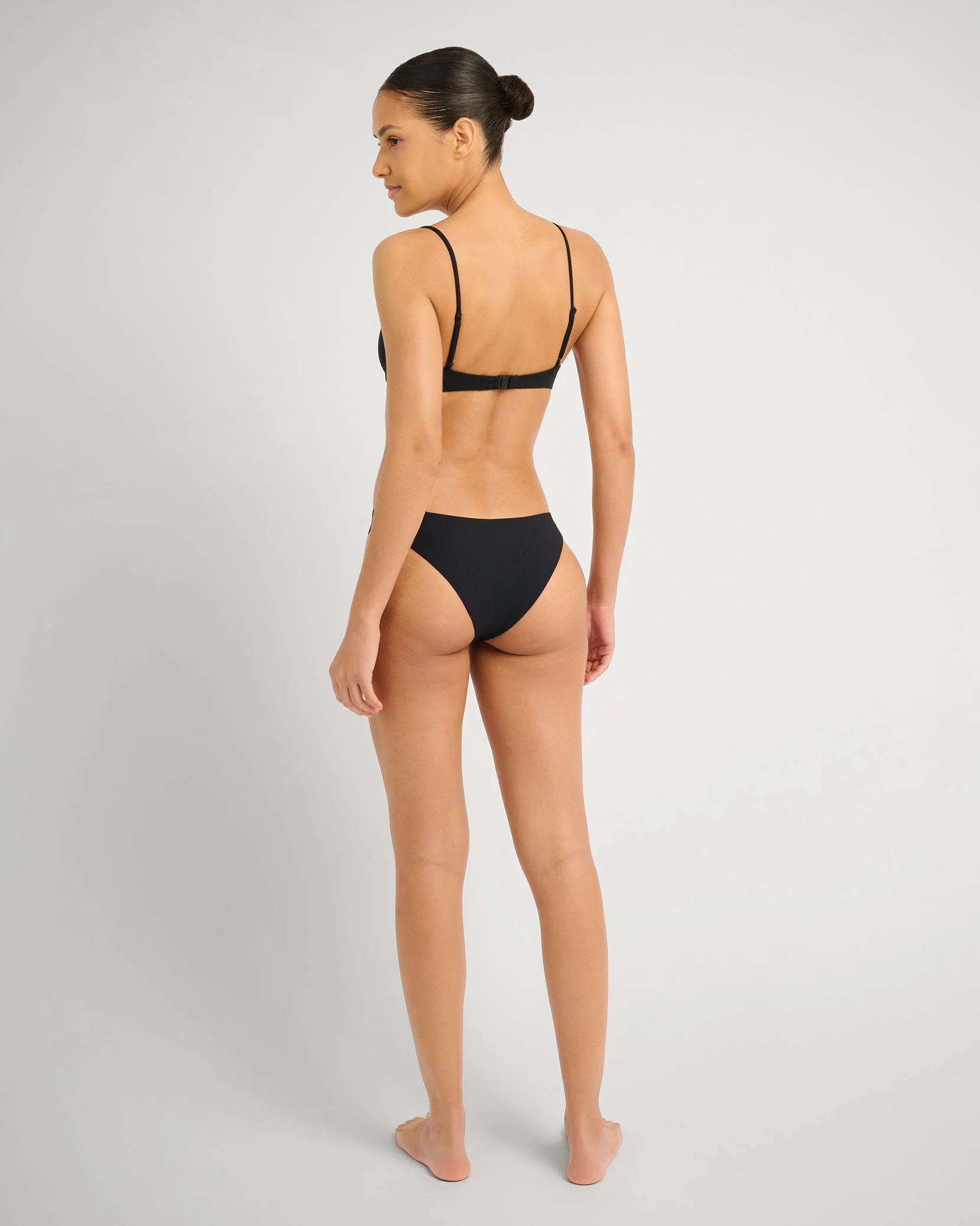 Womens | Chiara Bikini Bottom | Ribbed Black - Image 5