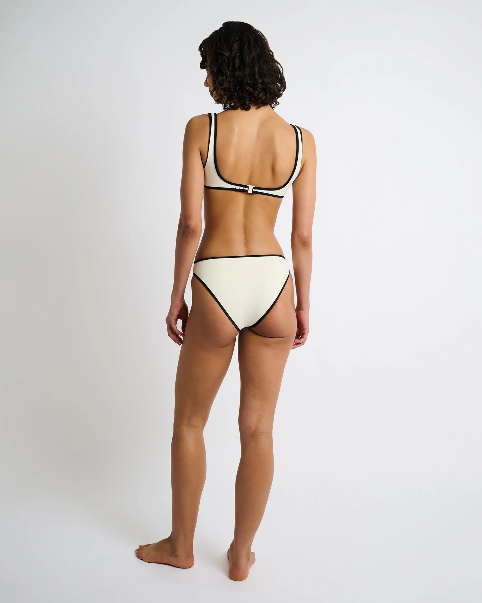 Womens | Claire Bikini Top | Egret/Black - Image 5