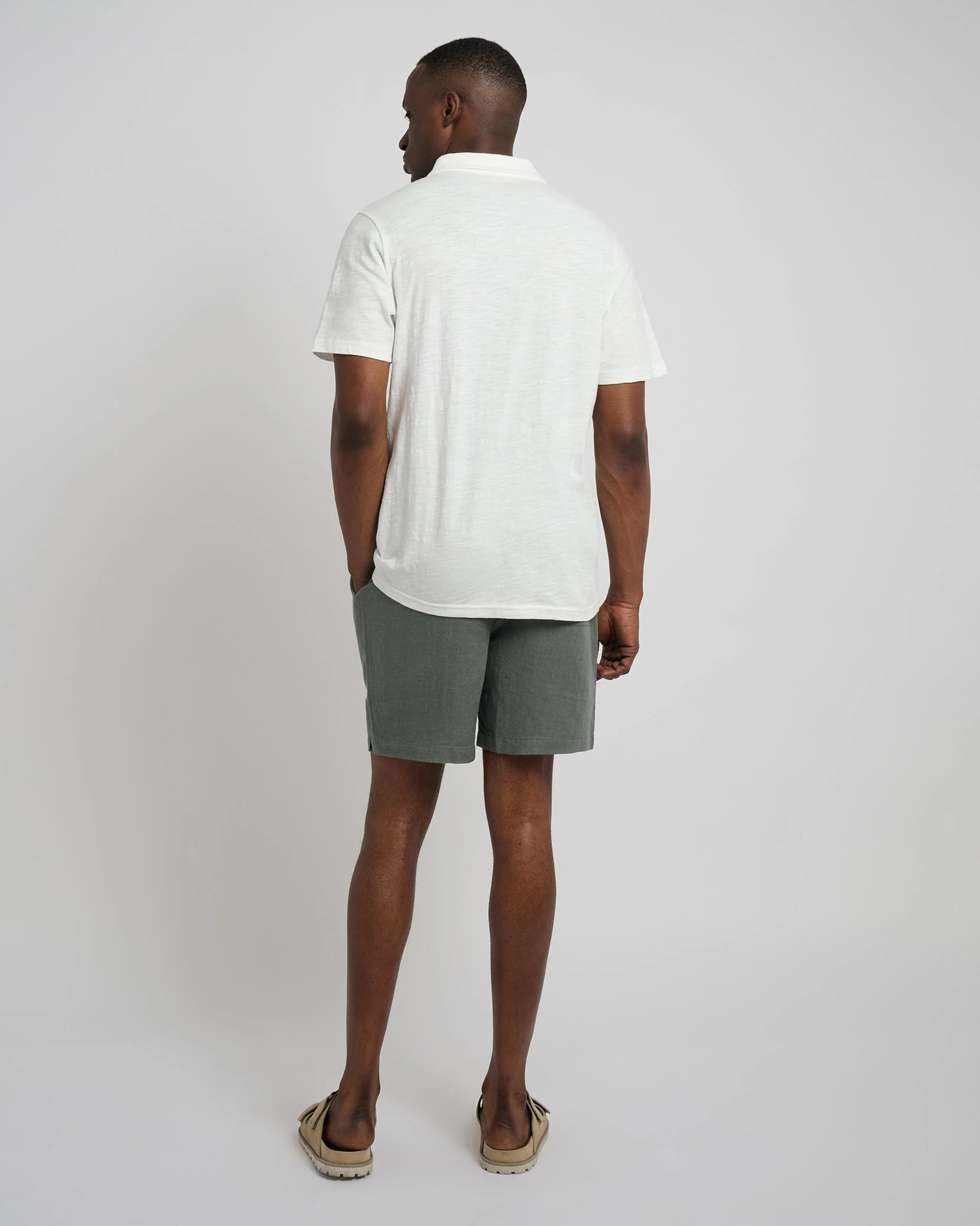 Mens | Classic 6" Pull On Linen Short | Agave - Image 5