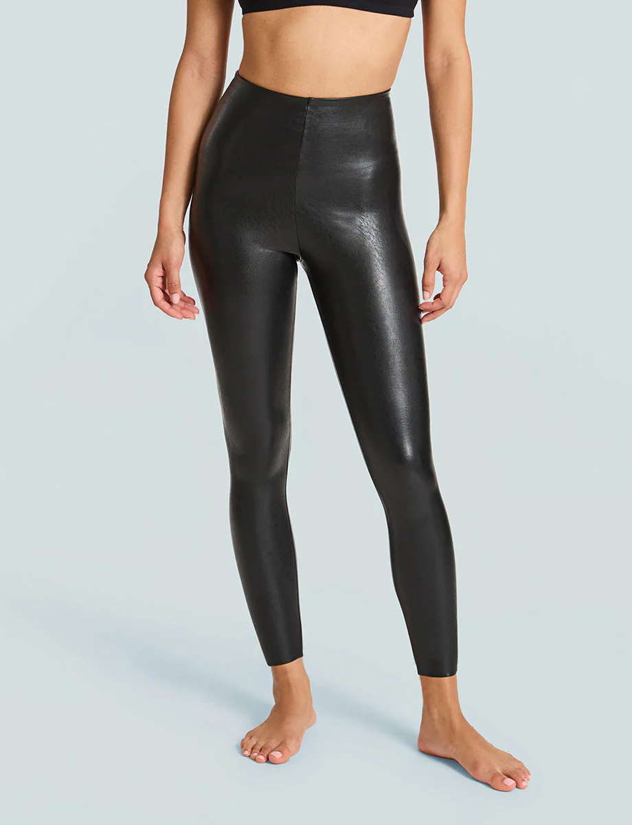 7/8 Faux Leather Legging | Black - Image 2
