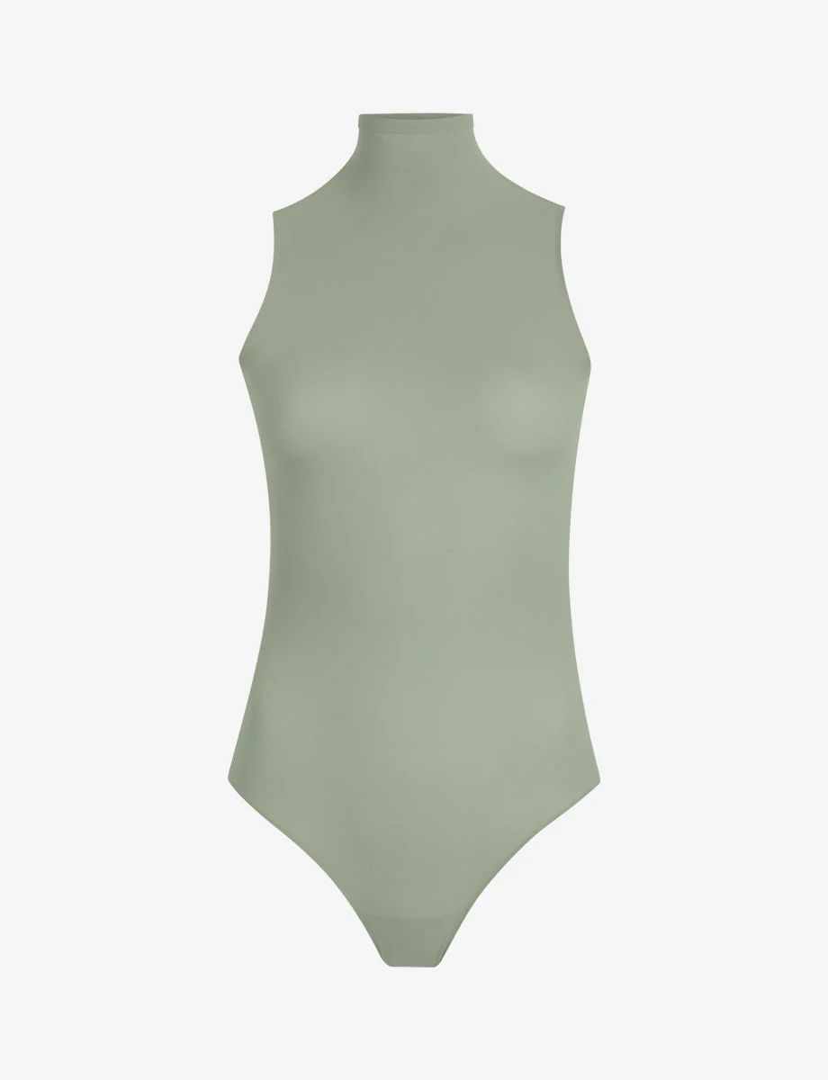 Ballet Mockneck Sleeveless Bodysuit | Pistachio - Image 2