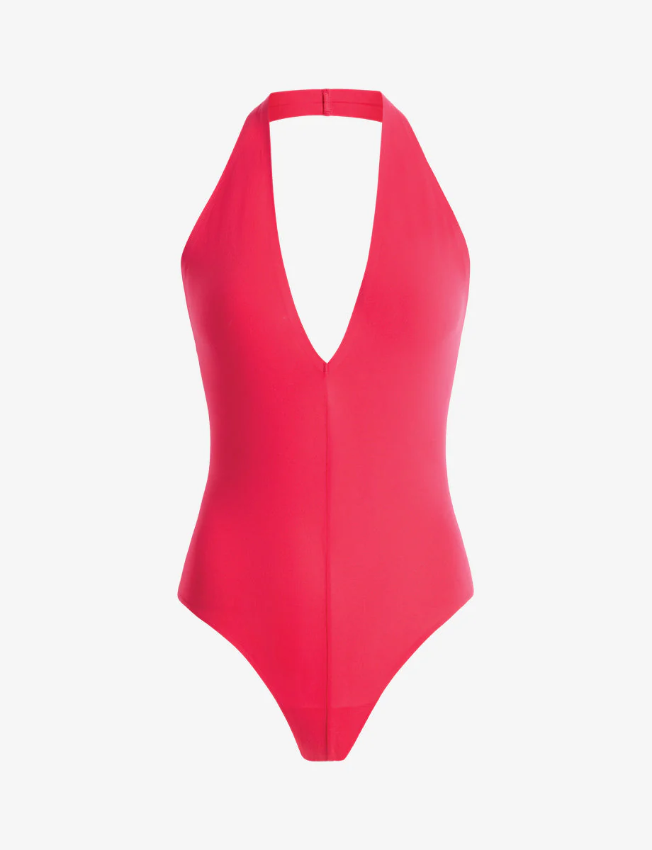 Ballet Deep Plunge Halter Bodysuit | Watermelon - Image 4