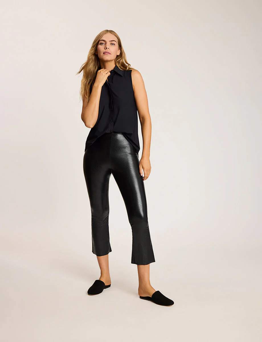 Classic Sleeveless Oversized Button Down Shirt | Black - Image 4