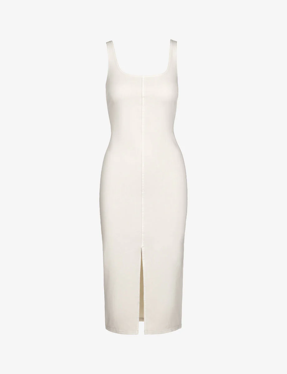 Do It All Denim Midi Tank Dress | Porcelain - Image 4