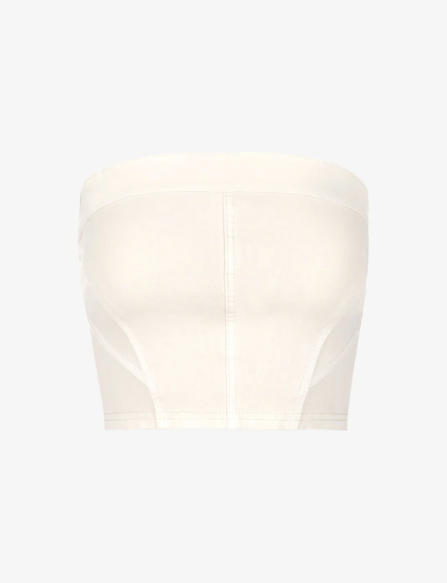 Do It All Denim Tube Top | Porcelain - Image 3