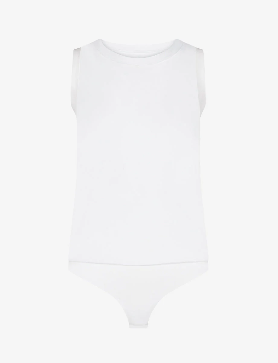 Essential Cotton Muscle Bodysuit | White - Image 2