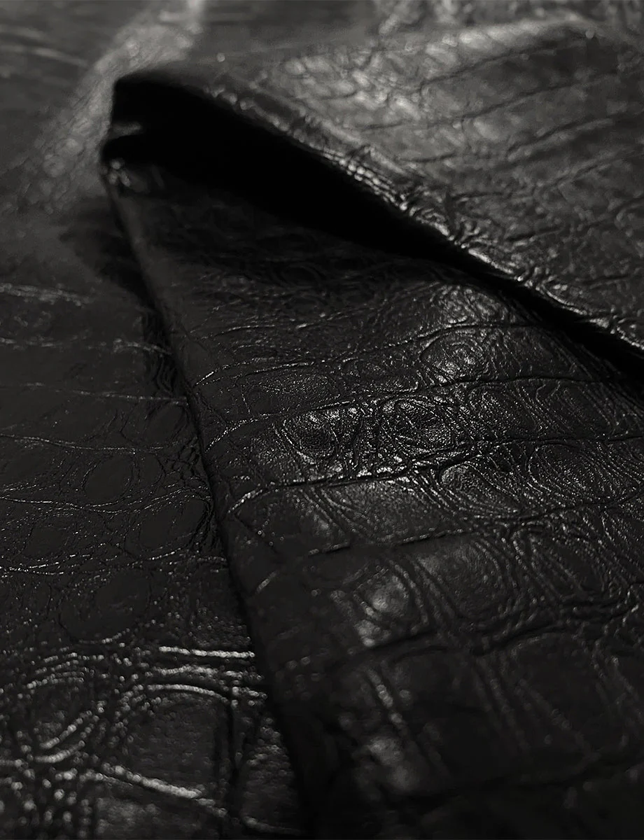 Faux Leather Animal Legging | Black Croc - Image 4