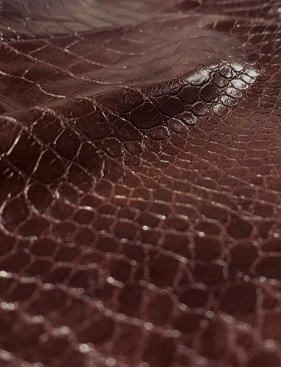 Faux Leather Animal Micro-Mini Skirt | Brown Croc - Image 4