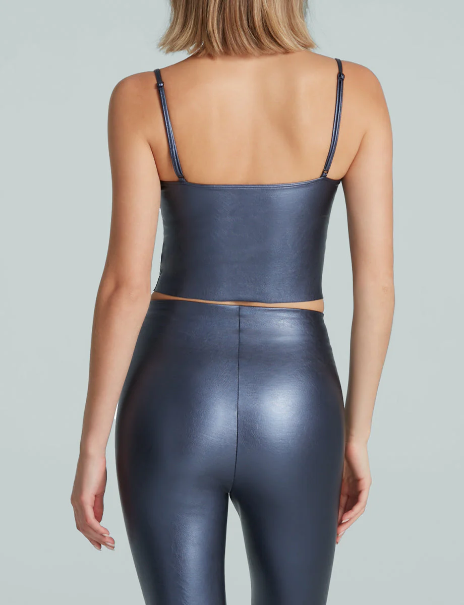 Faux Leather Cami Crop Top | Galaxy - Image 2