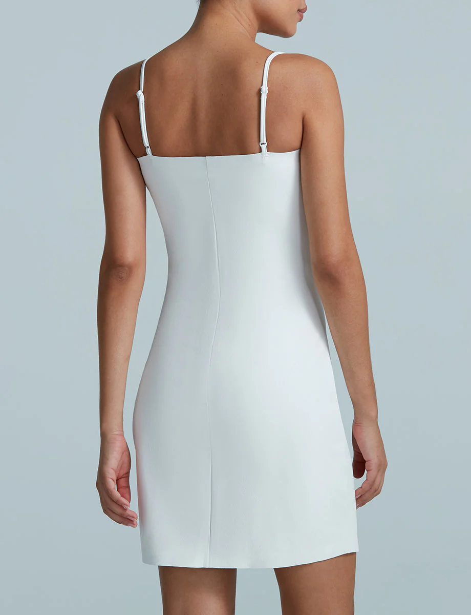 Faux Leather Cami Dress | White - Image 3