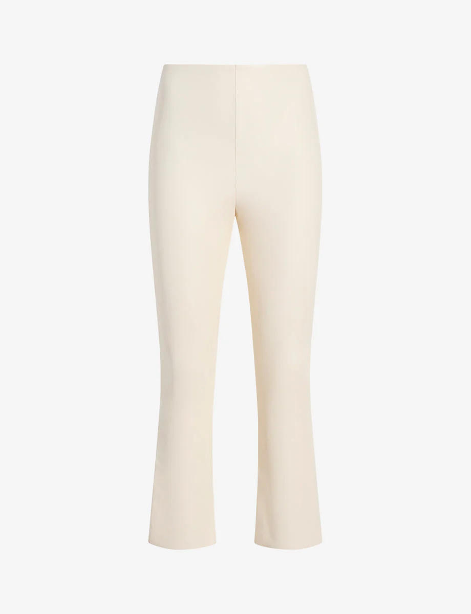 Faux Leather Crop Flare | Ivory - Image 5