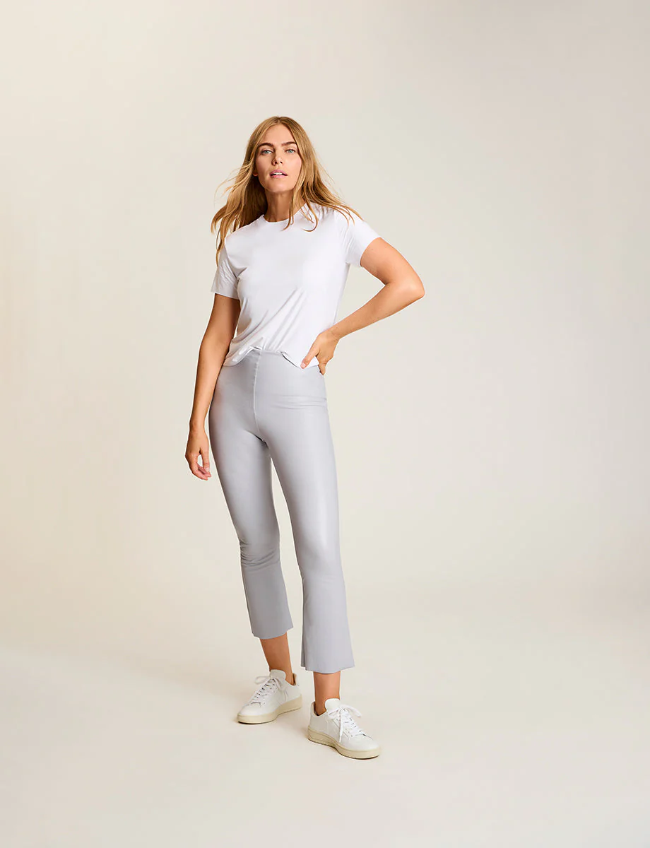 Faux Leather Crop Flare | Mist - Image 2
